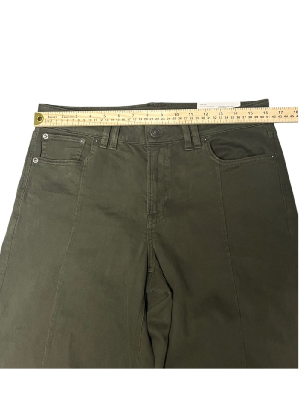 American Eagle Olive Green Low Rise Baggy Wide Leg Pants Size 8 NWT - Picture 5 of 9